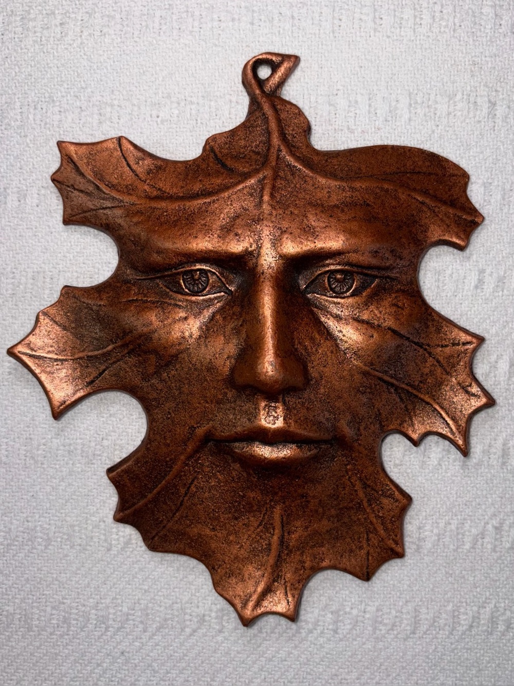 Vintage 1996 Carson Spirit of the Forest Oak Leaf Man Metal Wall Plaque Decor